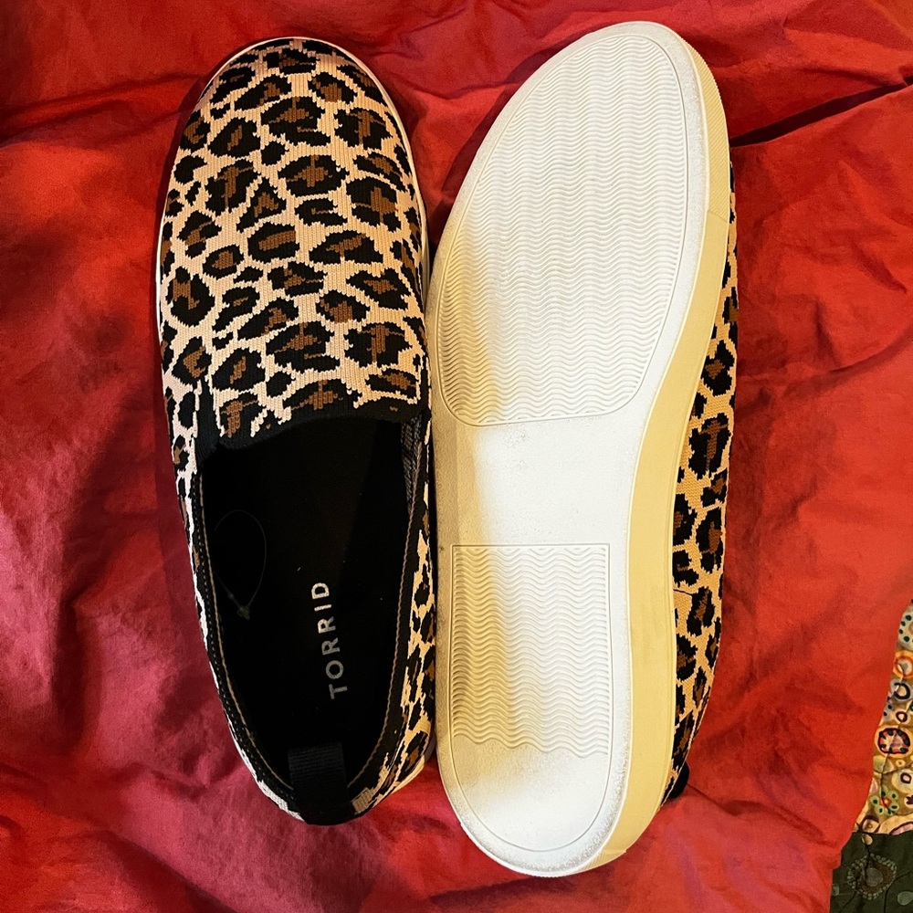 Torrid animal print slip ons